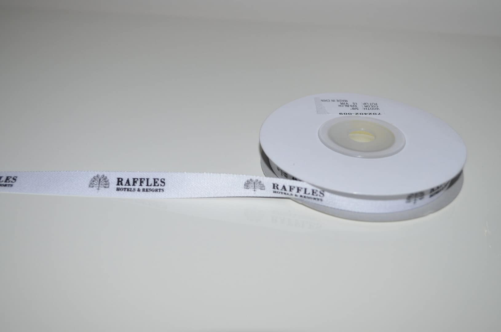 Ruban satin blanc impression sérigraphie 1 couleur