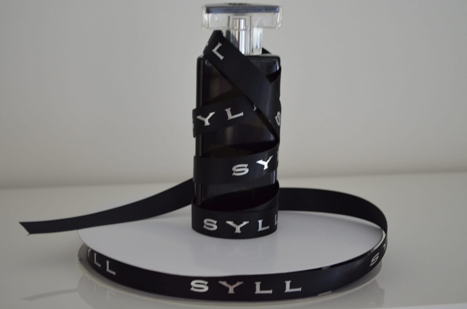 Ruban satin noir impression marquage à chaud 1 couleur