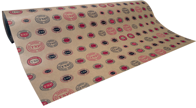 Papier cadeaux kraft brun vergé 60grs. Impression logo 2 couleurs en semi flexo 10_